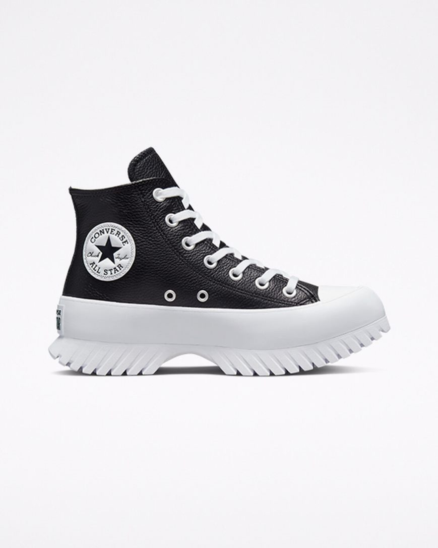 Tenisi Inalti Dama Converse Chuck Taylor All Star Lugged 2.0 Piele Negrii Albi | RO XROIA928